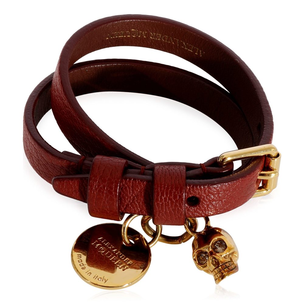 Alexander McQueen Double Wrap Gold Tone Bracelet